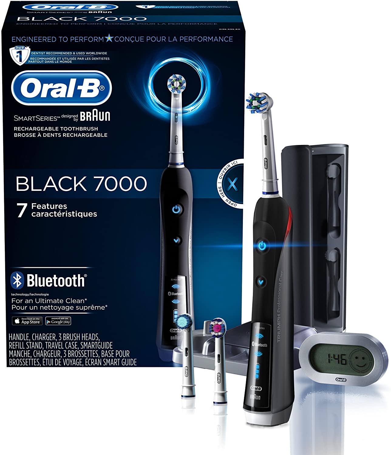 Oral-B 7000 SmartSeries Rechargeable Power Electric Toothbrush Black