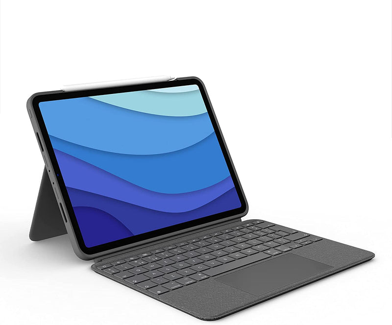 Logitech Combo Touch iPad Pro 11-inch (1st, 2nd, 3rd gen) Keyboard Case, - Oxford Gray - Bass Electronics