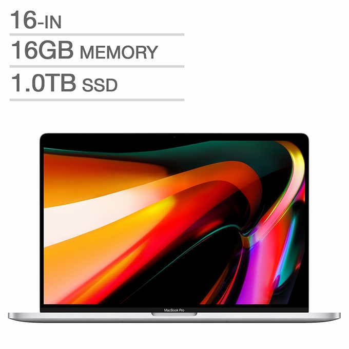 Apple 16 in. MacBook Pro with Touch Bar, Silver, Intel i9, 16 GB, 1 TB