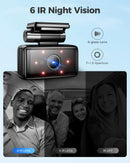 AZDOME M580 Pro 5K 3 Channel Dash Cam, Built-in WiFi GPS, 64GB Card Included, 4'' Touch Screen, WDR, IR Night Vision, Parking Mode