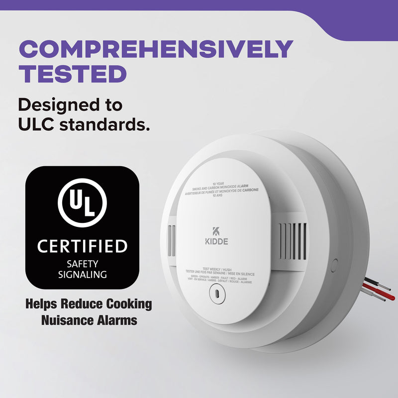 Kidde DETECT Combination Smoke & Carbon Monoxide Alarm, Hardwired with 10-Year Backup Battery and Voice Alerts - 30CUA10-VCA