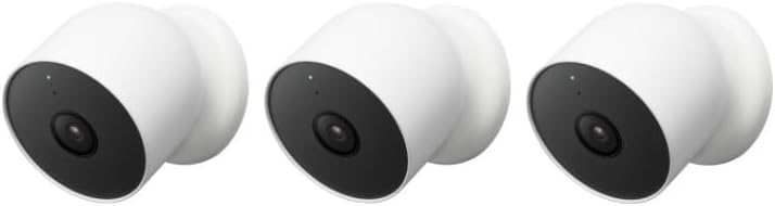 Google Nest Cam Wire-Free Indoor/Outdoor Security Camera - 3 Pack - White