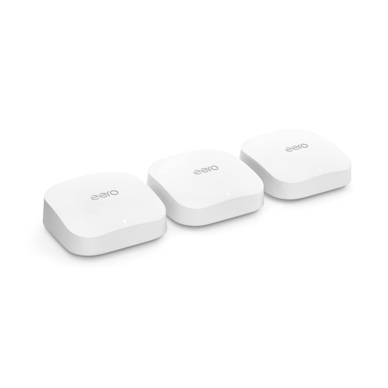Amazon eero Pro 6E mesh Wi-Fi System | Fast and reliable gigabit + speeds | connect 100+ devices | Coverage up to 6,000 sq. ft. | 3-pack