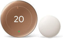 Google Nest Wi-Fi Smart Learning Thermostat (4th Gen) with Nest Temperature Sensor (2nd Gen) - Polished Gold