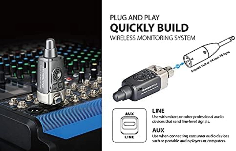 Xvive Audio U4 Wireless In-Ear Monitor System with One Receiver (2.4 GHz)