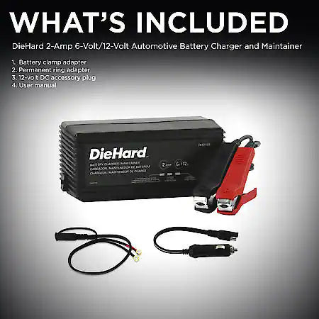 DieHard 2-Amp 6-Volt/12-Volt Automotive Battery Charger & Maintainer, Fully Automatic  DH0159