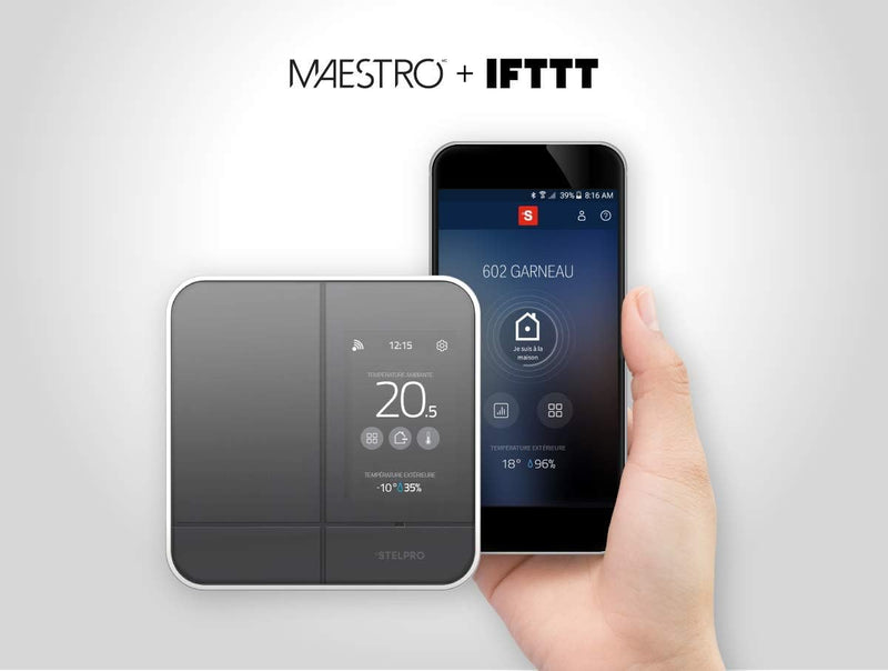 Stelpro Maestro SMC402AD Wi-Fi Smart Controller Thermostat Black for 120V / 208V / 240V Electric Heating Devices Baseboards, Convectors and Fan Heaters ( Open Box )