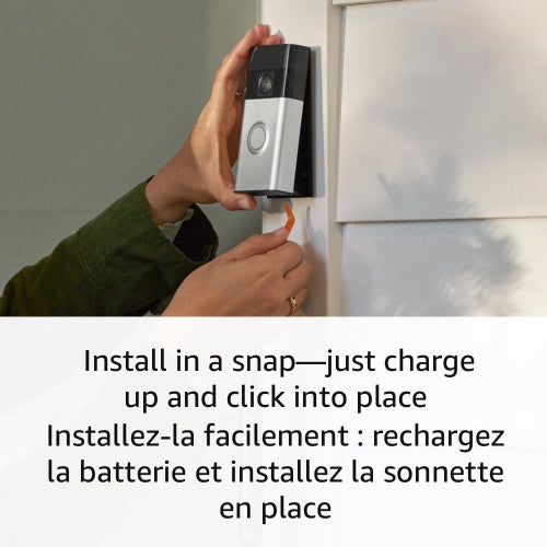 Ring Battery Doorbell — Head-to-Toe Video, Live View with Two-Way Talk, and Motion Detection & Alerts (2024 release), Satin Nickel