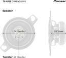 Pioneer TS-A709 A-Series 2-3/4" 100W RMS 2-Way Car Speakers