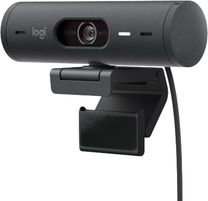 Logitech Brio 500 Full HD Webcam with Auto Light Correction,Show Mode, Dual Noise Reduction Mics, Webcam Privacy Cover, Works with Microsoft Teams, Google Meet, Zoom, USB-C Cable - Graphite