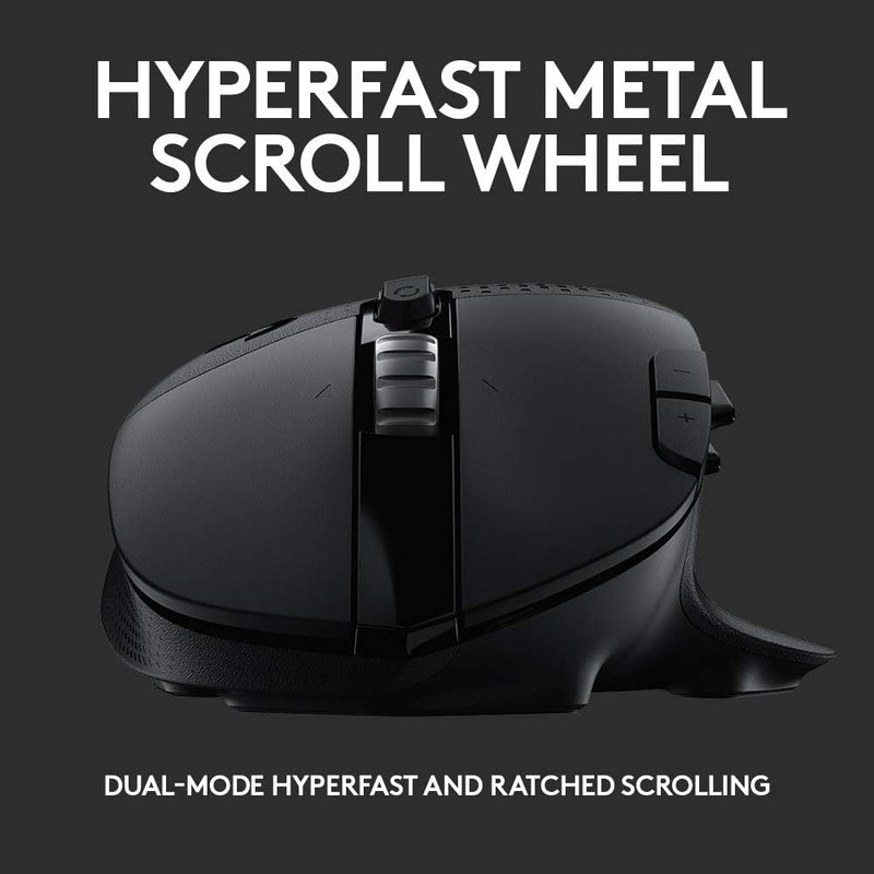 Logitech G604 LIGHTSPEED Wireless Gaming Mouse with 15 programmable controls, 240 hour battery life, dual wireless connectivity modes, hyper-fast scroll wheel, and high-performance HERO 25K sensor - OPEN BOX