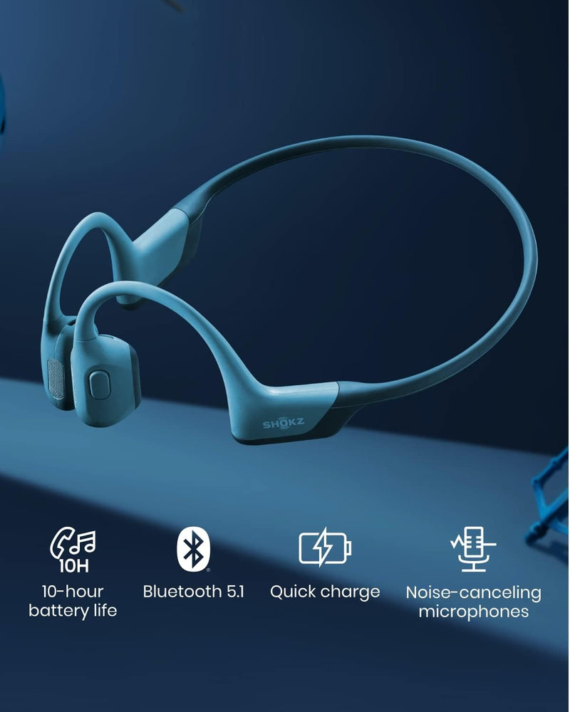 Shokz OpenRun Pro Bone Conduction Bluetooth Headphones - Blue