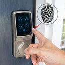 Serrure à pêne dormant LOCKLY PGD728FSN Secure Plus - Serrure intelligente Bluetooth, serrure de porte à empreinte digitale avec clavier breveté, contrôle par application, nickel satiné 