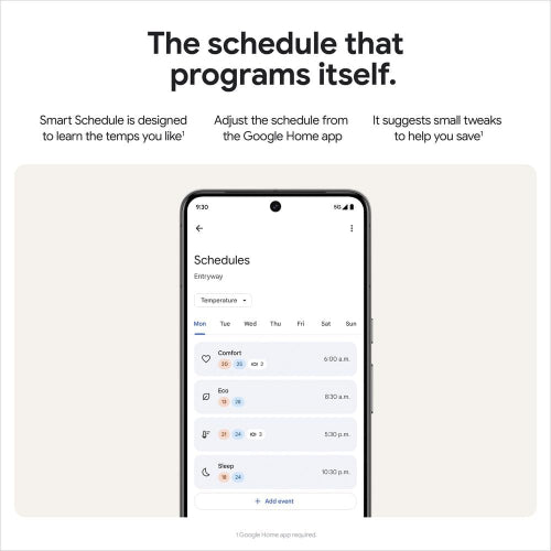Google Nest Learning Thermostat (4th Gen) with Nest Temperature Sensor (2nd Gen) - Energy Saving Smart Thermostat with Adaptive Eco - Works with Alexa and Google Home App - Polished Silver