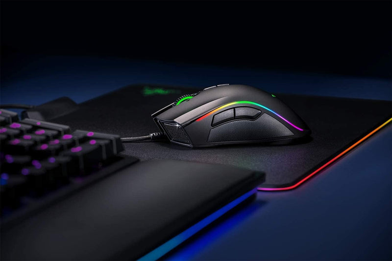 Razer Mamba Elite Wired Gaming Mouse: 16,000 DPI Optical Sensor - Chroma RGB Lighting - 9 Programmable Buttons - Mechanical Switches