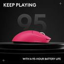 Logitech G PRO X Superlight 2c Compact 44000 DPI Wireless HERO 2 Gaming Mouse - Magenta