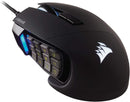 Black gaming mouse with Corsair logo on a white background