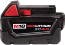 Batterie lithium-ion haute puissance 18 V rouge Milwaukee 48-11-1840 M18 4,0 Ah 