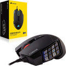 Corsair SCIMITAR RGB ELITE, MOBA/MMO Gaming Mouse, Backlit RGB LED, 18000 DPI, Optical, Black, 1 Pack