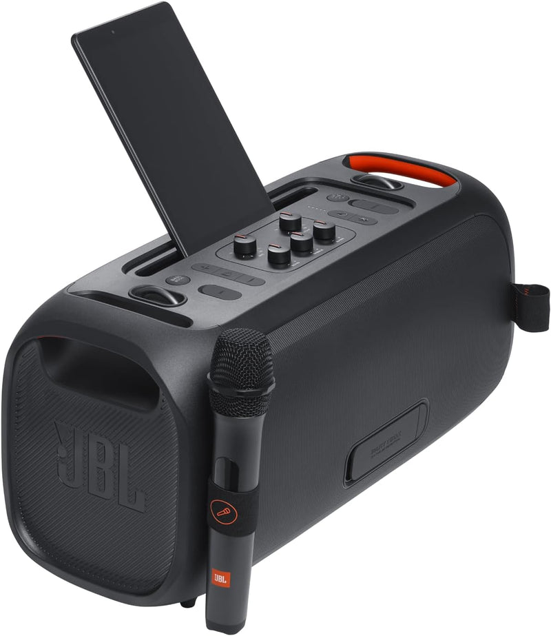 JBL PartyBox On-The-Go Essential Splashproof Bluetooth Wireless Speaker 6 hours of playtime Open Box