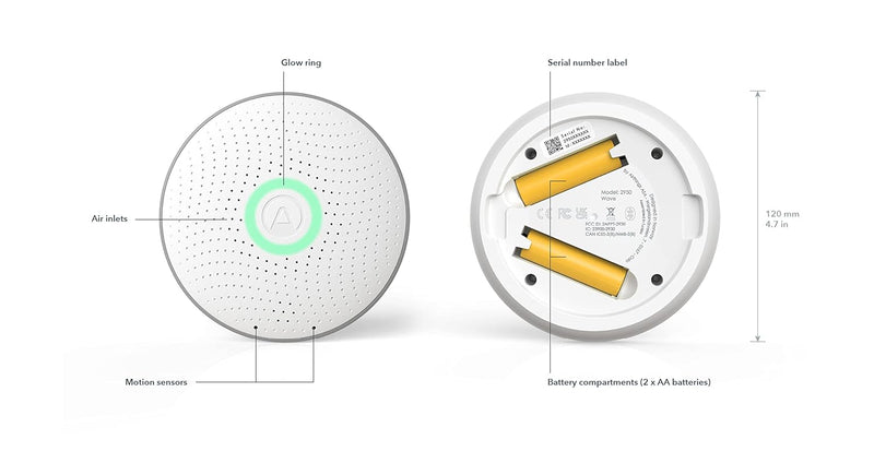 Airthings Wave Radon - Smart Radon Detector with Humidity & Temperature Sensor – Easy-to-Use – Accurate – No Lab Fees – Battery Operated - Free App