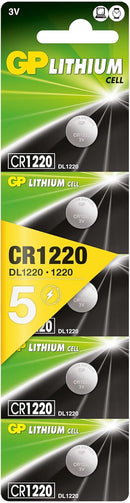 GP Lithium Cell 3V CR1220-7C5 Button Battery – Long-Lasting Coin Cell Battery