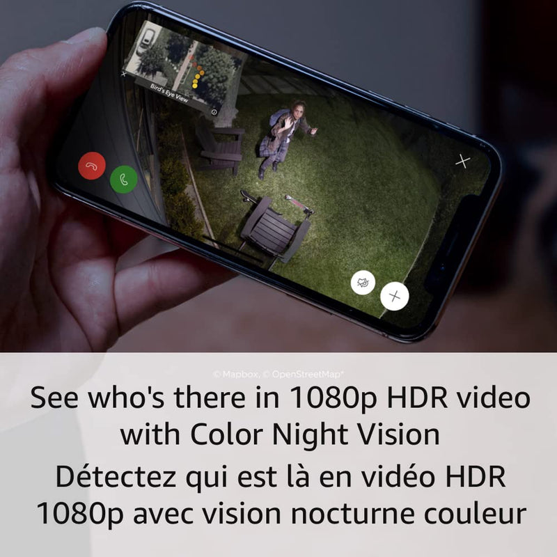 Ring Spotlight Cam Pro, batterie | Détection de mouvement 3D, conversation bidirectionnelle avec audio+ et Wi-Fi double bande (version 2022) - Blanc