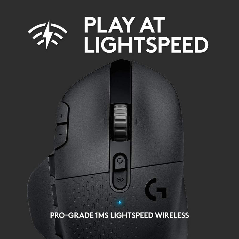 Logitech G604 LIGHTSPEED Wireless Gaming Mouse with 15 programmable controls, 240 hour battery life, dual wireless connectivity modes, hyper-fast scroll wheel, and high-performance HERO 25K sensor - OPEN BOX