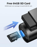 Azdome M300S 4K Dash Cam with WiFi, 170° Dash Cam Front and Rear, Night Vision, G-Sensor, 24H Parking Monitor