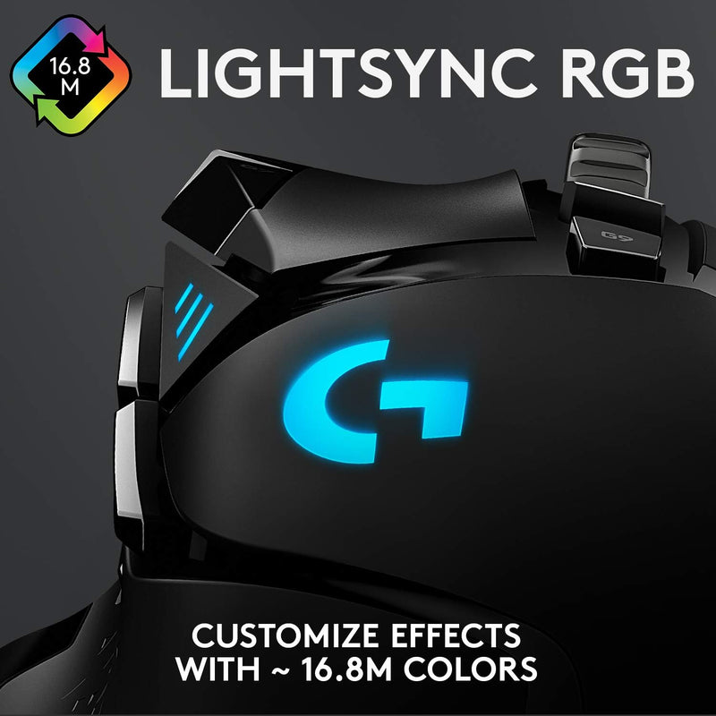 Logitech G502 HERO High Performance Wired Gaming Mouse, HERO 25K Sensor, 25,600 DPI, RGB, Adjustable Weights, 11 Programmable Buttons, On-Board Memory, PC / Mac, Black  OPEN BOX