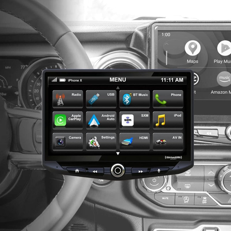 STINGER HEIGH10 10” Universal Multimedia Car Stereo Head Unit, Apple CarPlay, Android Auto, SiriusXM Ready, Bluetooth, GPS Navigation, TOSLINK Audio Output & HDMI Input (UN1810)