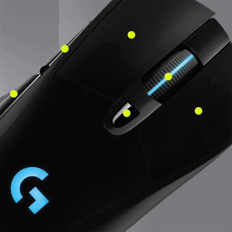 Logitech G703 LIGHTSPEED Wireless Gaming Mouse W/ Hero 25K Sensor, PowerPlay Compatible, Lightsync RGB, Lightweight 95G+10G optional, 100-25, 600 DPI, Rubber Side Grips - OPEN BOX