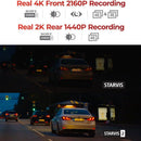 Thinkware U3000 PRO Front and Rear Dual 4K Dash Cam, HDR, Sony STARVIS 2, Radar Parking Mode, Wi‑Fi & GPS, LTE Compatible