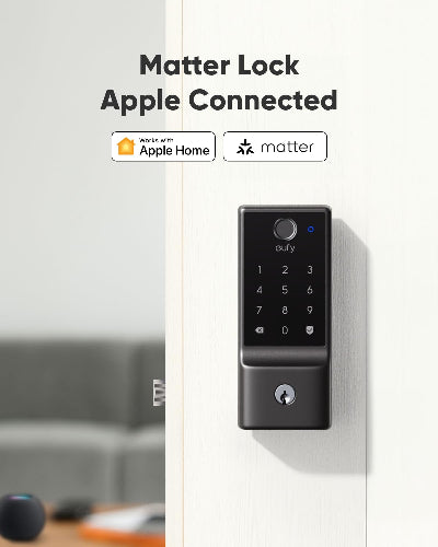 eufy T85F0J11-5 Security E31 Fingerprint Keyless Entry Wi-Fi Bluetooth Smart Lock with Keypad & Key - Black
