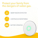 Airthings Wave Radon - Smart Radon Detector with Humidity & Temperature Sensor – Easy-to-Use – Accurate – No Lab Fees – Battery Operated - Free App