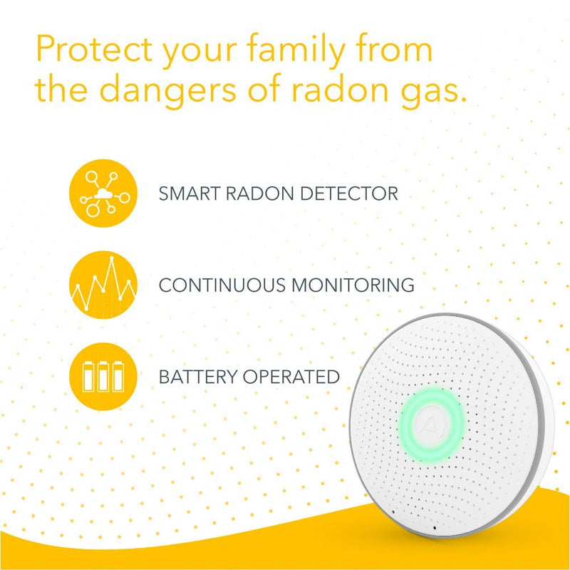 Airthings Wave Radon - Smart Radon Detector with Humidity & Temperature Sensor – Easy-to-Use – Accurate – No Lab Fees – Battery Operated - Free App