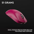 Logitech G PRO X Superlight 2c Compact 44000 DPI Wireless HERO 2 Gaming Mouse - Magenta