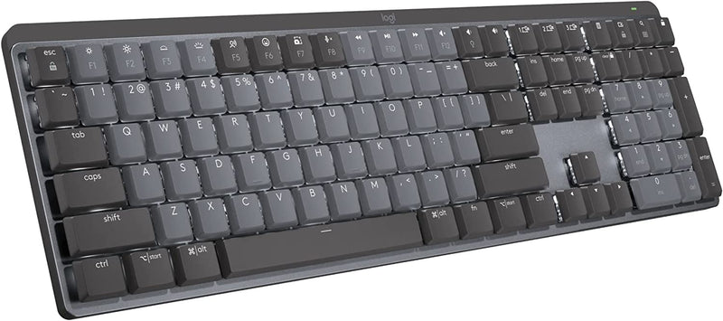 Logitech MX Mechanical Wireless Illuminated Performance Keyboard, Tactile Quiet Switches, Backlit Keys, Bluetooth, USB-C, macOS, Windows, Linux, iOS, Android, Metal
