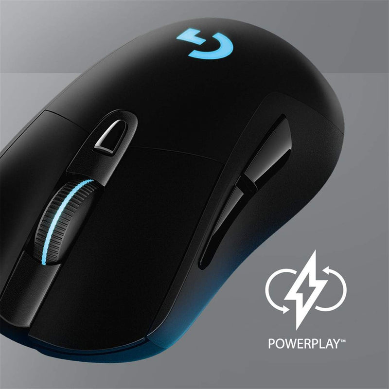 Logitech G703 LIGHTSPEED Wireless Gaming Mouse W/ Hero 25K Sensor, PowerPlay Compatible, Lightsync RGB, Lightweight 95G+10G optional, 100-25, 600 DPI, Rubber Side Grips - OPEN BOX