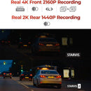 THINKWARE ARC 700 4K Front and 2K Rear Dash Cam - Wi-Fi, GPS, HDR, Parking Mode, Radar Compatible, Speed/Red Light Alerts, Included 64GB MicroSD, Hardwiring Cable