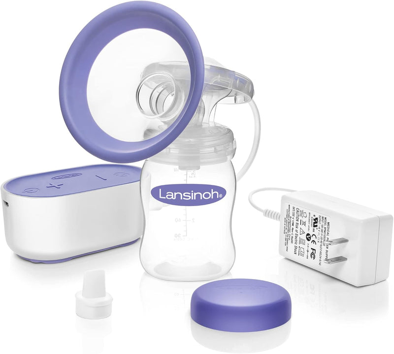 Lansinoh Compact Single Electric Breast Pump for Breastfeeding Moms, Portable, Includes Baby Bottle to Collect Breastmilk for Baby - NEW OPEN BOX