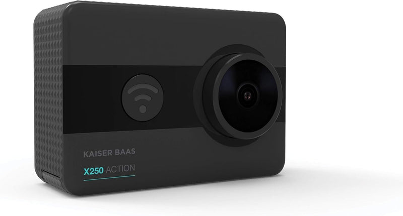 Kaiser Baas X250 Action Camera - Real 1080p/60fps, 4K upscaled, 5 MP, F2.8 6G Lens, 150° FOV, Includes Mount Accessories & Underwater Case