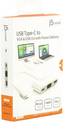 j5create JCA378 USB Type-C to VGA & USB 3.0 with Power Delivery