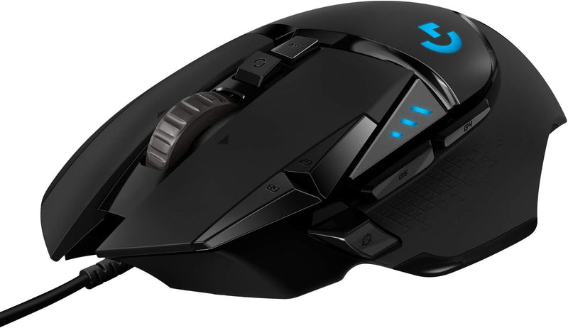 Logitech G502 HERO High Performance Wired Gaming Mouse, HERO 25K Sensor, 25,600 DPI, RGB, Adjustable Weights, 11 Programmable Buttons, On-Board Memory, PC / Mac, Black  OPEN BOX