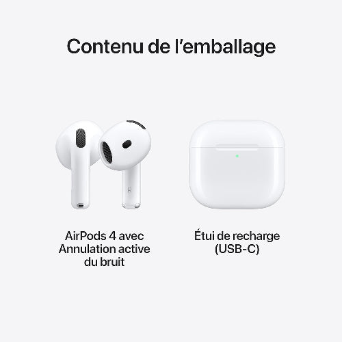 Apple AirPods 4 In-Ear Active Noise Cancelling True Wireless Earbuds with USB-C Charging Case