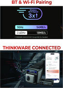 Thinkware U3000 PRO Front and Rear Dual 4K Dash Cam, HDR, Sony STARVIS 2, Radar Parking Mode, Wi‑Fi & GPS, LTE Compatible