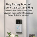 Ring Battery Doorbell — Head-to-Toe Video, Live View with Two-Way Talk, and Motion Detection & Alerts (2024 release), Satin Nickel