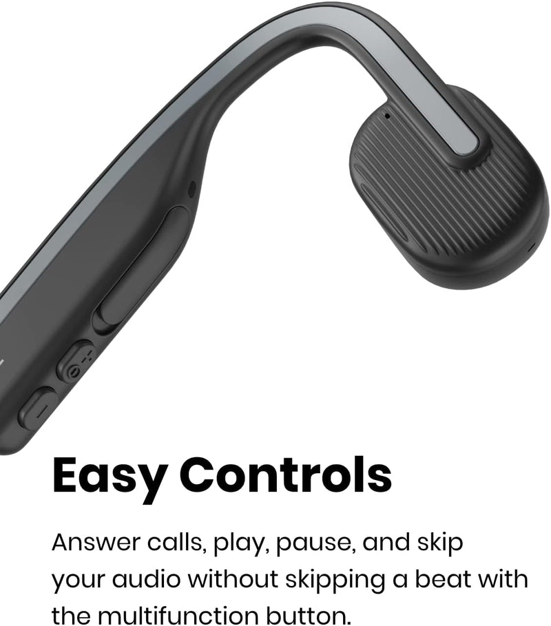 Shokz OpenMove Bone Conduction Open-Ear Bluetooth Headphones - Grey