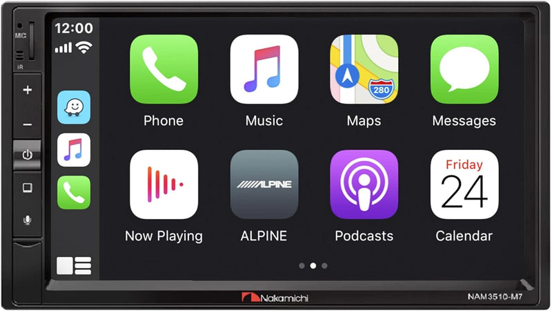 Nakamichi NAM3510-M7 2-Din 6.8" Mechless, BT, Carplay / Android Auto