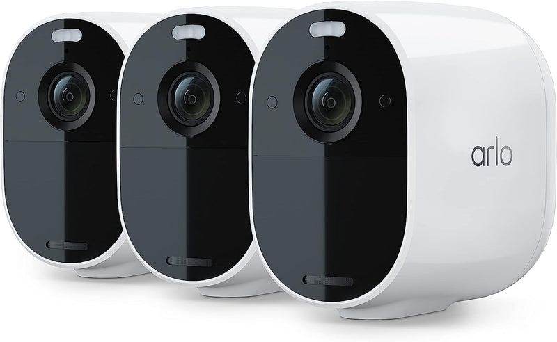 Arlo VMC2330 Essential Spotlight Camera| 3 Pack | Wire-Free, 1080p Video | Color Night Vision, 2-Way Audio, 6-Month Battery, Motion Activated, Direct to WiFi, No Hub Needed | Works with Alexa | White